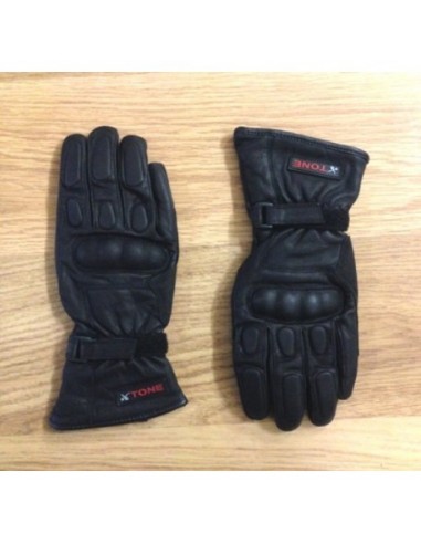 GUANTES MOTO XTONE JARAMA CUERO NEGRO T-S